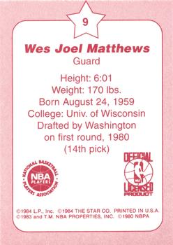 1997 1985 Star Chicago Bulls Arena (Unlicensed) #9 Wes Matthews Back