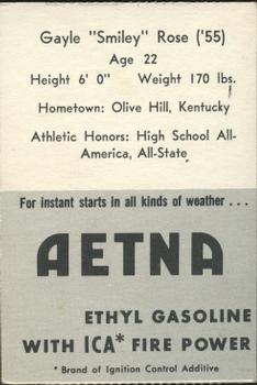 1955 Ashland / Aetna Oil #NNO Gayle Rose Back