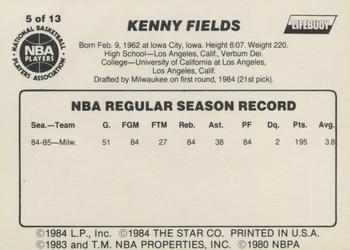 1985-86 Star Lifebuoy Milwaukee Bucks #5 Kenny Fields Back