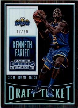 2015 Panini Contenders Draft Picks - Draft Ticket #55 Kenneth Faried Front