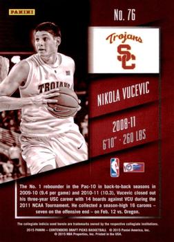 2015 Panini Contenders Draft Picks - Draft Ticket #76 Nikola Vucevic Back