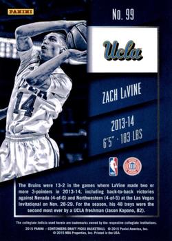 2015 Panini Contenders Draft Picks - Draft Ticket #99 Zach LaVine Back