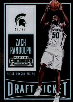2015 Panini Contenders Draft Picks - Draft Ticket #100 Zach Randolph Front