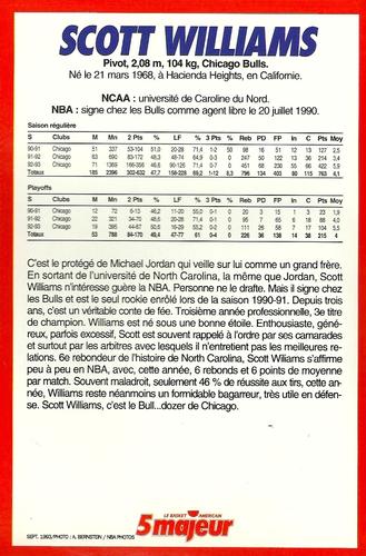 1991-93 5 Majeur Magazine France #NNO Scott Williams Back