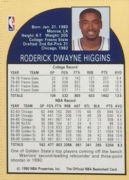 1990 Hoops Team Night Golden State Warriors #NNO Rod Higgins Back