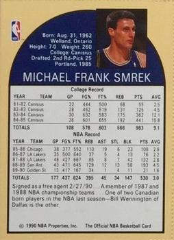 1990 Hoops Team Night Golden State Warriors #NNO Mike Smrek Back