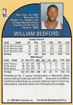 1990 Hoops Team Night Detroit Pistons #NNO William Bedford Back