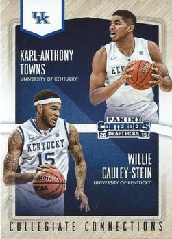 2015 Panini Contenders Draft Picks - Collegiate Connections #10 Karl-Anthony Towns / Willie Cauley-Stein Front