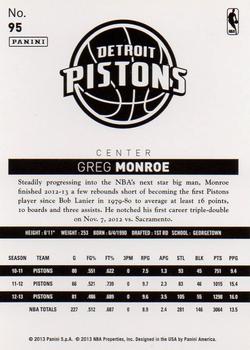 2013-14 Panini NBA (International) #95 Greg Monroe Back