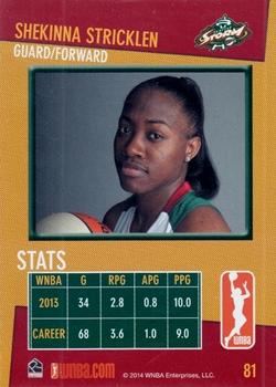 2014 Rittenhouse WNBA #81 Shekinna Stricklen Back