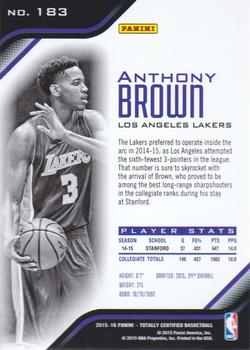 2015-16 Panini Totally Certified #183 Anthony Brown Back