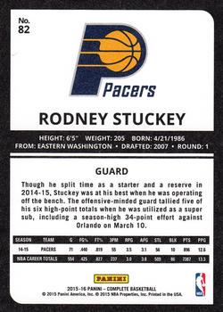 2015-16 Panini Complete #82 Rodney Stuckey Back