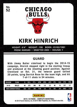 2015-16 Panini Complete #52 Kirk Hinrich Back