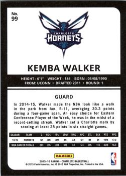 2015-16 Panini Complete #99 Kemba Walker Back