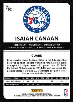 2015-16 Panini Complete #162 Isaiah Canaan Back