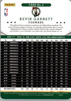 2012-13 Hoops Taco Bell #2 Kevin Garnett Back