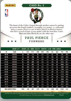2012-13 Hoops Taco Bell #3 Paul Pierce Back