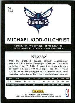 2015-16 Panini Complete - Silver #123 Michael Kidd-Gilchrist Back
