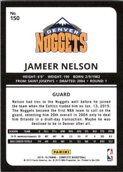 2015-16 Panini Complete - Silver #150 Jameer Nelson Back