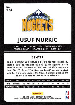2015-16 Panini Complete - Silver #174 Jusuf Nurkic Back