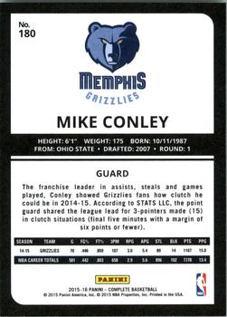 2015-16 Panini Complete - Silver #180 Mike Conley Back