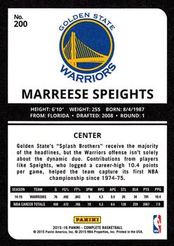 2015-16 Panini Complete - Silver #200 Marreese Speights Back