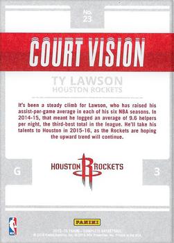 2015-16 Panini Complete - Court Vision #23 Ty Lawson Back