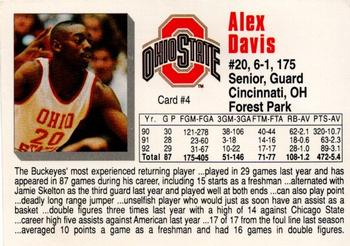 1992-93 Ohio State Buckeyes #4 Alex Davis Back