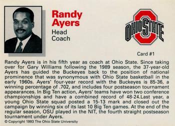 1993-94 Ohio State Buckeyes #1 Randy Ayers Back