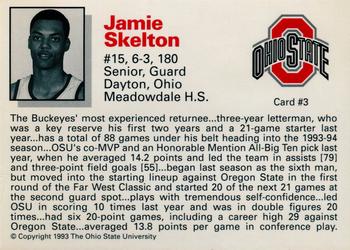 1993-94 Ohio State Buckeyes #3 Jamie Skelton Back