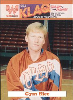 1992-93 UTEP Miners #2 Gym Bice Front