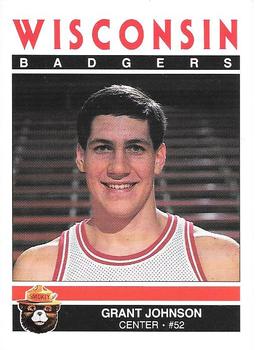 1989-90 Wisconsin Badgers Smokey #NNO Grant Johnson Front