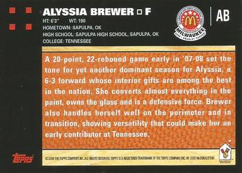 2008 Topps McDonald's All-American Game #AB Alyssia Brewer Back