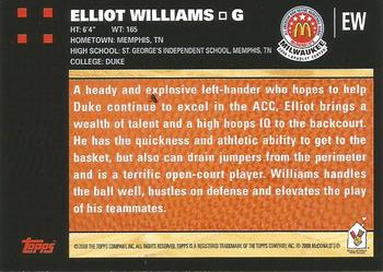 2008 Topps McDonald's All-American Game #EW Elliot Williams Back