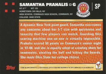 2008 Topps McDonald's All-American Game #SP Samantha Prahalis Back