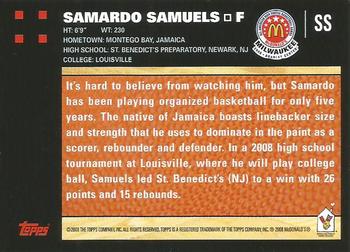 2008 Topps McDonald's All-American Game #SS Samardo Samuels Back