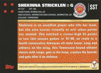 2008 Topps McDonald's All-American Game #SST Shekinna Stricklen Back