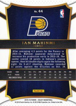 2015-16 Panini Select #44 Ian Mahinmi Back