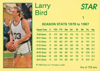 1993 Star Platinum #1 Larry Bird Back