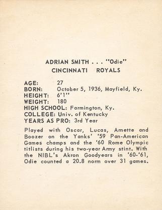 1963-64 Kahn's #NNO Adrian Smith Back