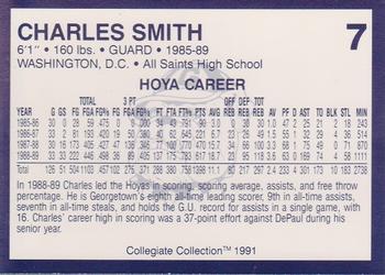 1991 Collegiate Collection Georgetown Hoyas #7 Charles Smith Back