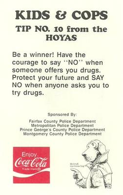 1988-89 Georgetown Hoyas Police #10 Johnny Jones Back
