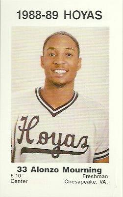 1988-89 Georgetown Hoyas Police #11 Alonzo Mourning Front