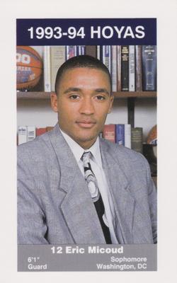 1993-94 Georgetown Hoyas #7 Eric Micoud Front