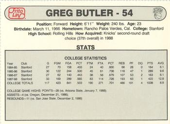 1988-89 Frito Lay New York Knicks #NNO Greg Butler Back