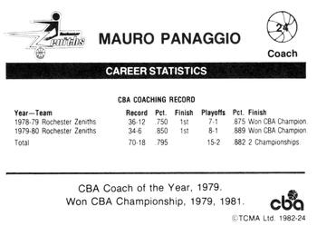 1981-82 TCMA CBA #24 Mauro Panaggio Back