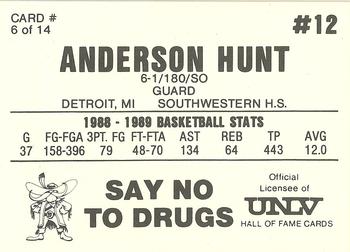 1989-90 Hall of Fame Cards UNLV Runnin' Rebels Police #6 Anderson Hunt Back