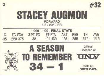 1990-91 UNLV Runnin' Rebels A Season to Remember #2 Stacey Augmon Back