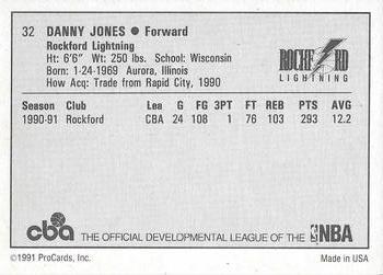 1991-92 ProCards CBA #32 Danny Jones Back