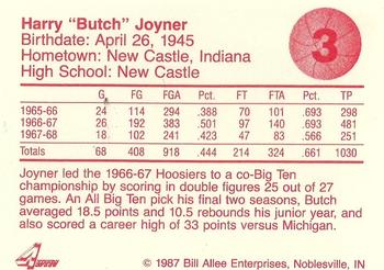 1986-87 Bank One Indiana Hoosiers All-Time Greats of IU Basketball (Series II) #3 Butch Joyner Back